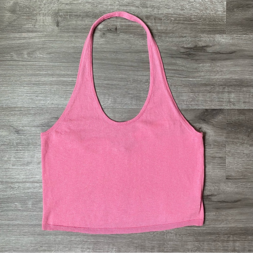 New Revolve Sanctuary Essential Knit Halter Top Sugar Pink Large